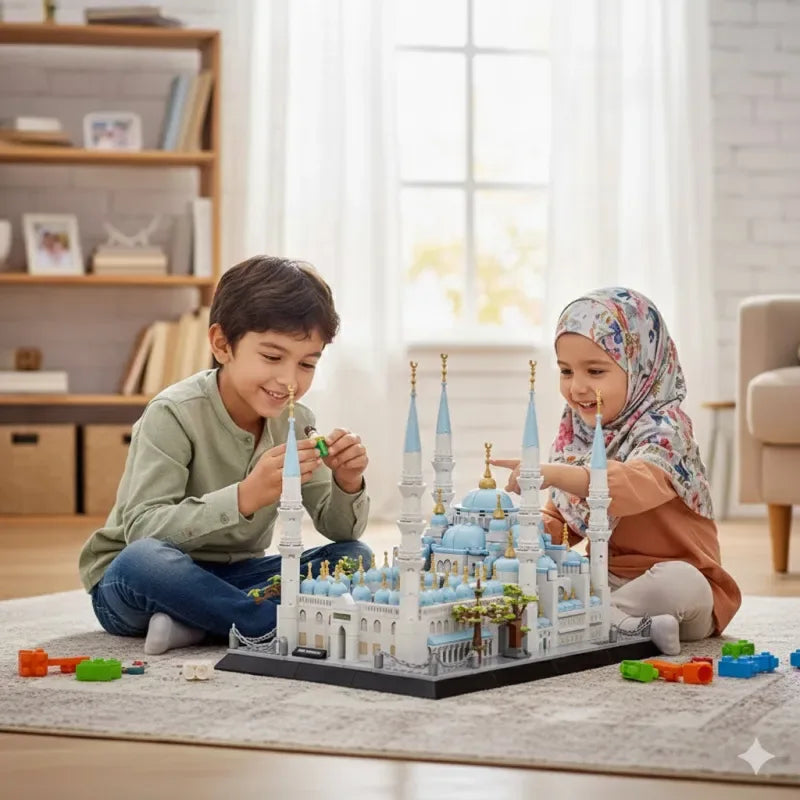 Blauwe Sultan Ahmet Moskee in Istanbul Bouwstenenset(lego) - (1129 onderdelen) - Islamtoys.eu