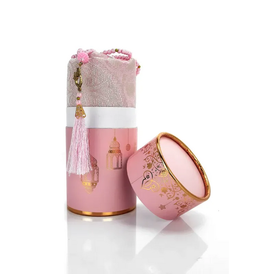 Cadeauset gebed cilinder -roze - Islamtoys.eu