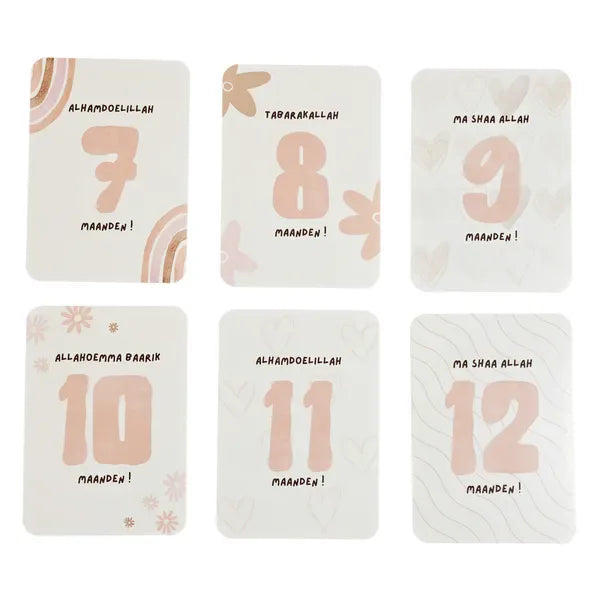 Islamitische Milestone kaarten roze - Islamtoys.eu