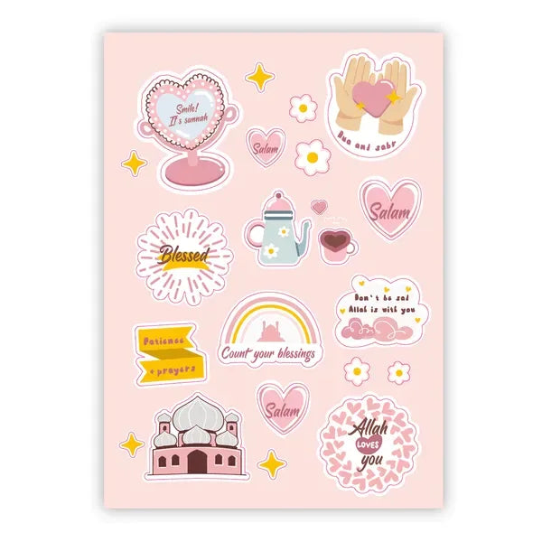 Islamitische uitdeelstickers voor meisjes (20 vellen) - Islamtoys.eu