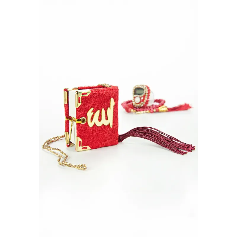 Mini Cadeauset koran/tasbih -rood - Islamtoys.eu