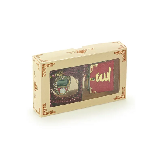 Mini Cadeauset koran/tasbih -rood - Islamtoys.eu