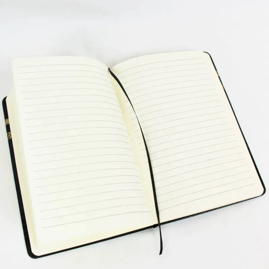 Notitieboek A5 – zwart met goudfolie Kaaba design - Islamtoys.eu