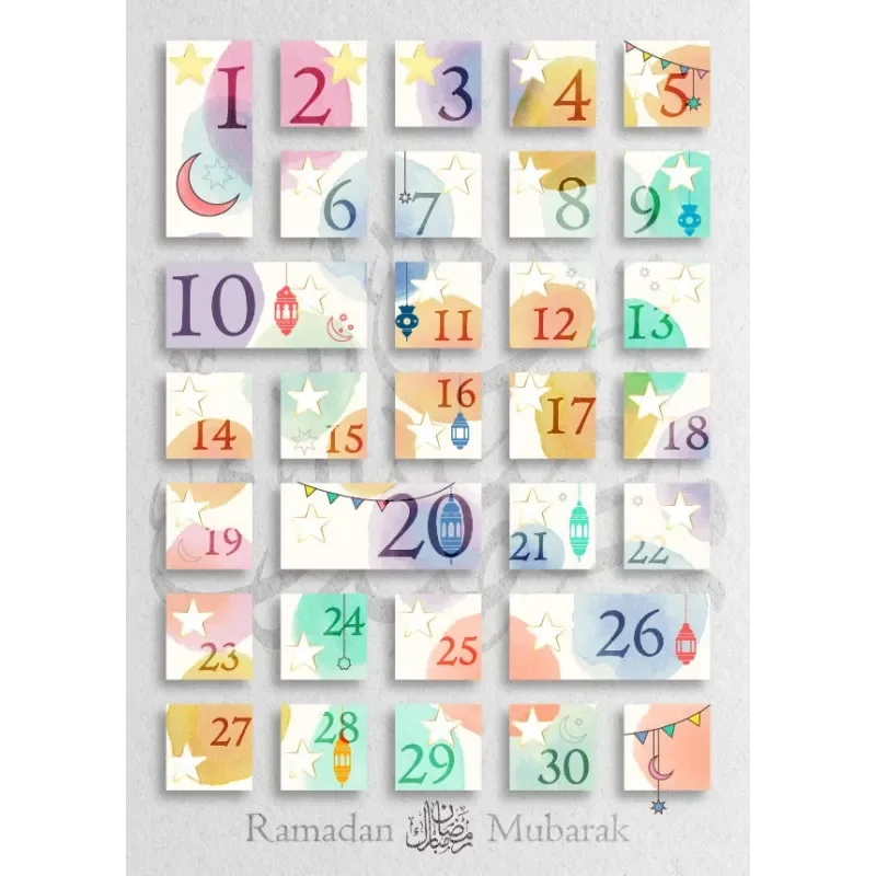 Ramadan Countdown Calendar – Luxurious Double-Sided Design 🌙✨