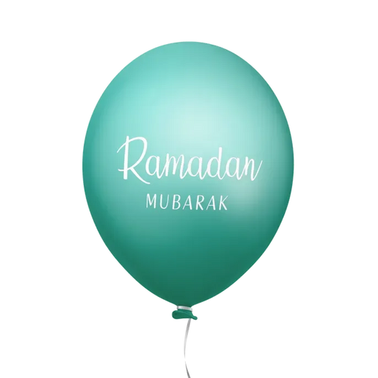 Ramadan mubarak ballonnen mint/goud (6 stuks) - Islamtoys.eu