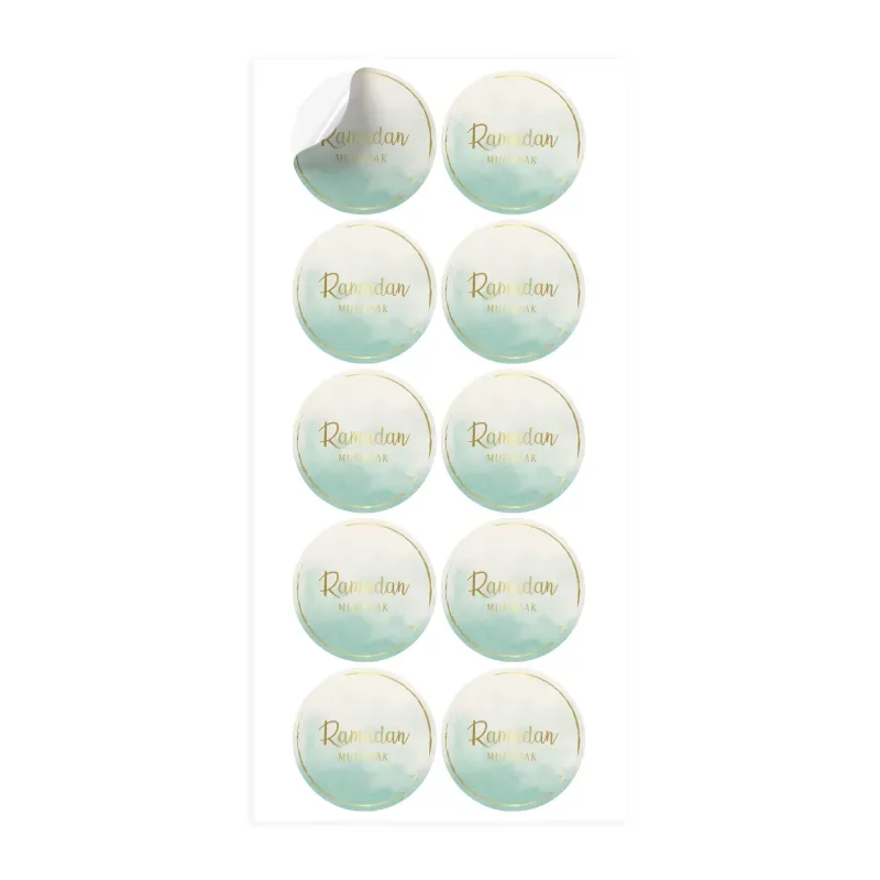 Ramadan mubarak stickers mint - Islamtoys.eu
