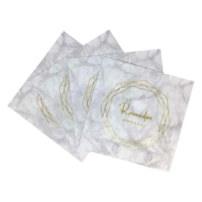 Ramadan servetten - marmer goud - Islamtoys.eu