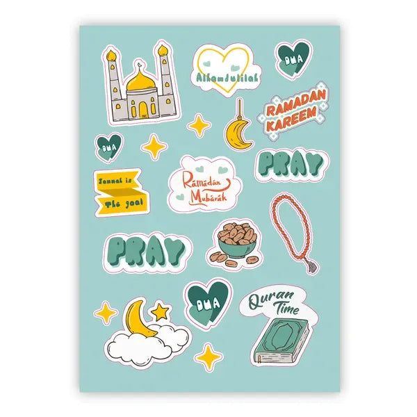Ramadan uitdeelstickers voor kinderen (20 vellen) - Islamtoys.eu