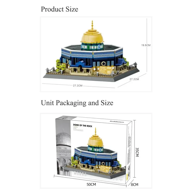 Al Aqsa Rotskoepelmoskee Bouwstenenset(lego) - (983 blokjes) - Islamtoys.eu