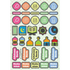 Kleurrijke beloningsstickers kids dots met islamitische symbolen in pastelkleuren