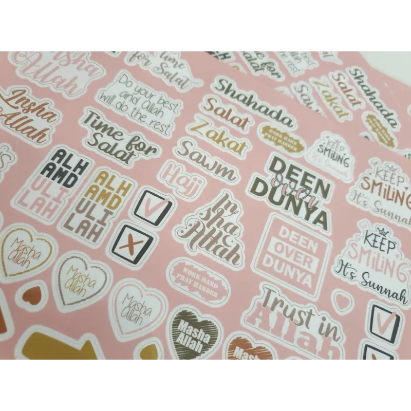 Islamic-thema stickerblad voor Beloningsstickers Pink, speels en decoratief uitdeelproduct