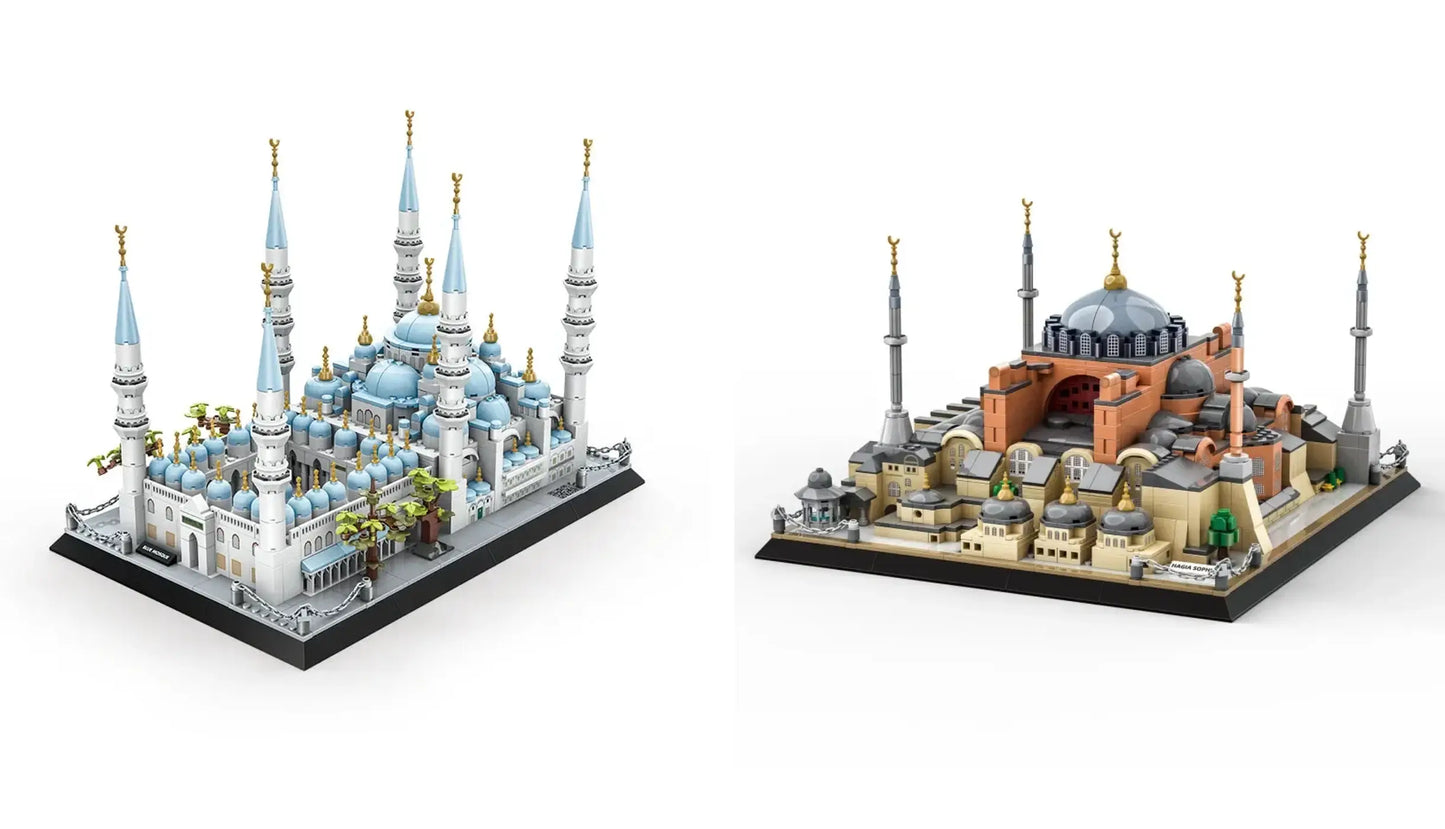 Blauwe Sultan Ahmet Moskee & Hagia Sophia Bouwstenenset Bundel