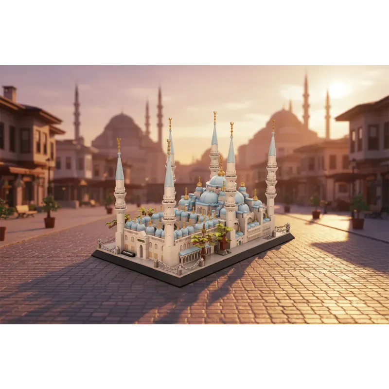 Blauwe Sultan Ahmet Moskee in Istanbul Bouwstenenset(lego) - (1129 onderdelen) - Islamtoys.eu