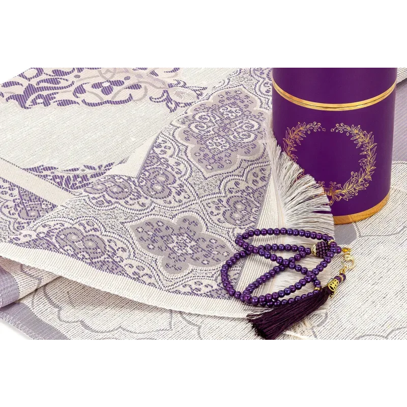 Cadeauset gebed cilinder -paars - Islamtoys.eu