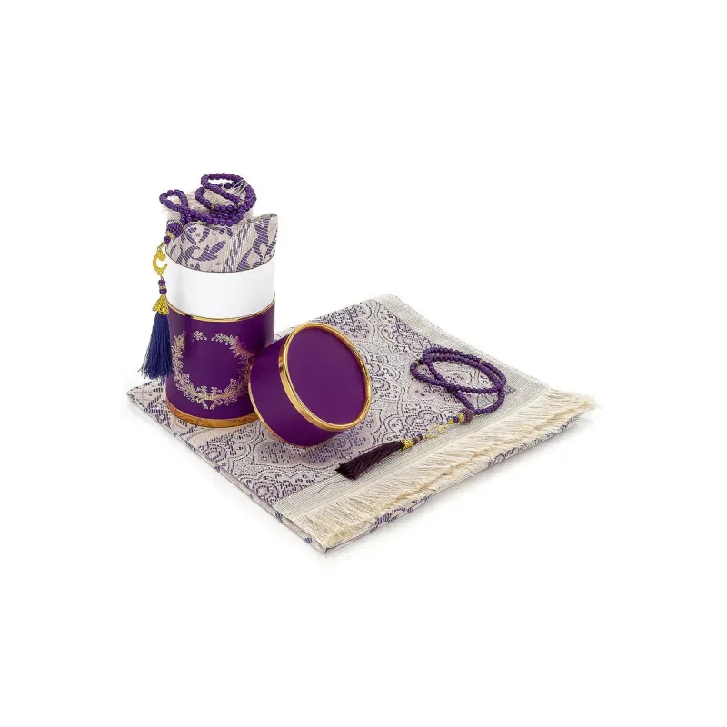 Cadeauset gebed cilinder -paars - Islamtoys.eu