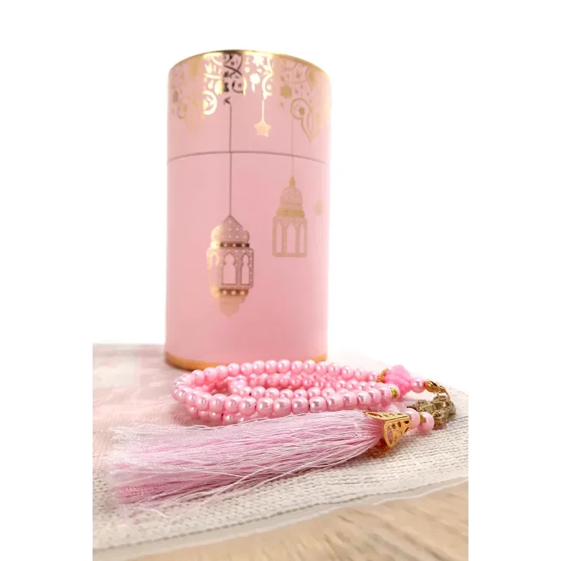 Cadeauset gebed cilinder -roze - Islamtoys.eu
