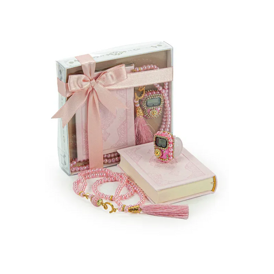 Cadeauset klein met koran/tasbih -Roze - Islamtoys.eu