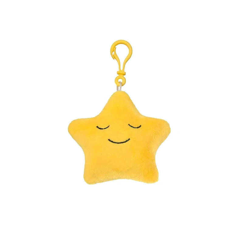 Gele ster knuffel sleutelhanger Dua Ster met gouden clip