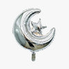 Folieballon maan-ster zilver -vast