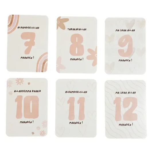 Islamitische Milestone kaarten roze - Islamtoys.eu
