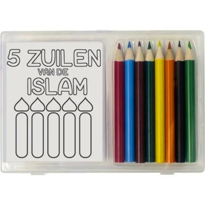 Kleurboekje + kleurpotloden 5 zuilen - Islamtoys.eu
