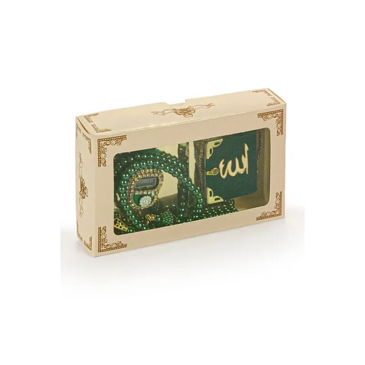 Mini Cadeauset koran/tasbih -groen - Islamtoys.eu