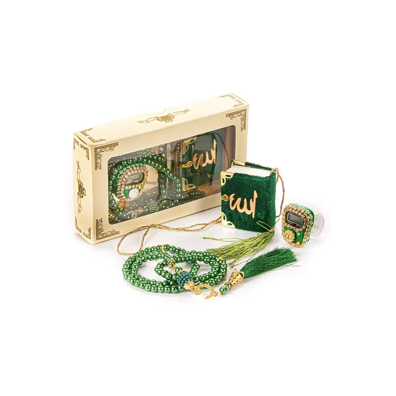 Mini Cadeauset koran/tasbih -groen - Islamtoys.eu