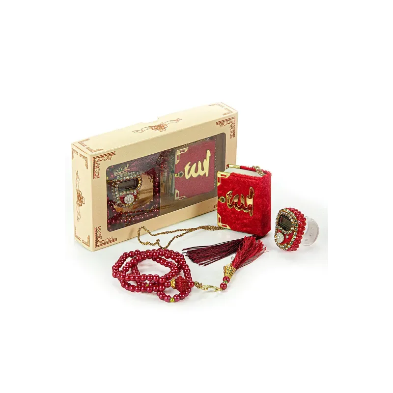 Mini Cadeauset koran/tasbih -rood - Islamtoys.eu