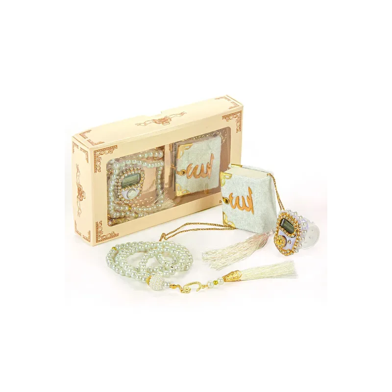 Mini Cadeauset koran/tasbih -wit - Islamtoys.eu
