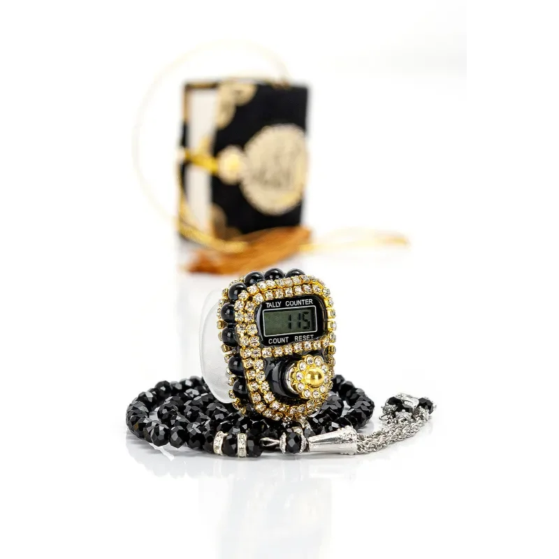 Mini Cadeauset koran/tasbih -zwart luxe - Islamtoys.eu