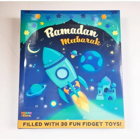 Ramadan kalender met speeltjes (Blauw) - Islamtoys.eu