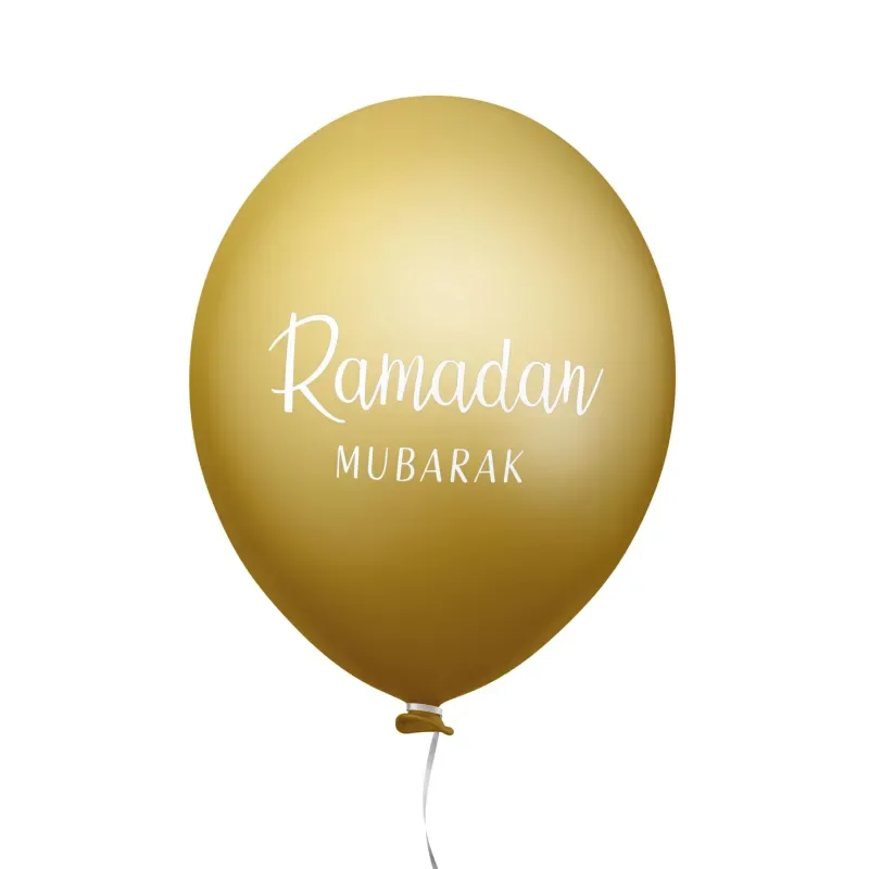 Ramadan mubarak ballonnen mint/goud (6 stuks) - Islamtoys.eu