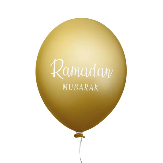 Ramadan mubarak ballonnen mint/goud (6 stuks) - Islamtoys.eu