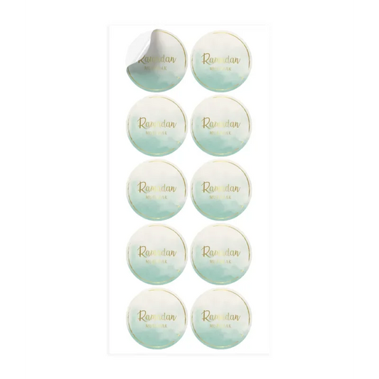 Ramadan mubarak stickers mint - Islamtoys.eu