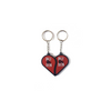 Rode hartvormige sleutelhanger half deen set